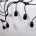 KIT - Outdoor LED string light 11,5 meters + 10 1W E27 LED bulbs - IP44 - Amber