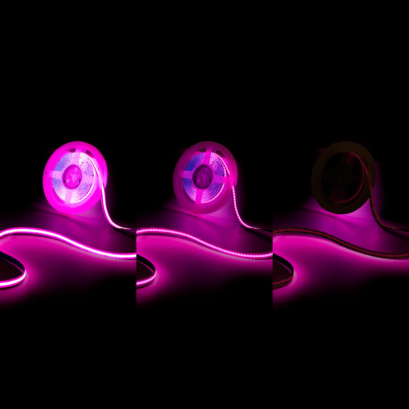 24V DC COB LED Strip - RGB - 12W/m - 10mm - IP20 - 5 meters roll - Cut every 33mm