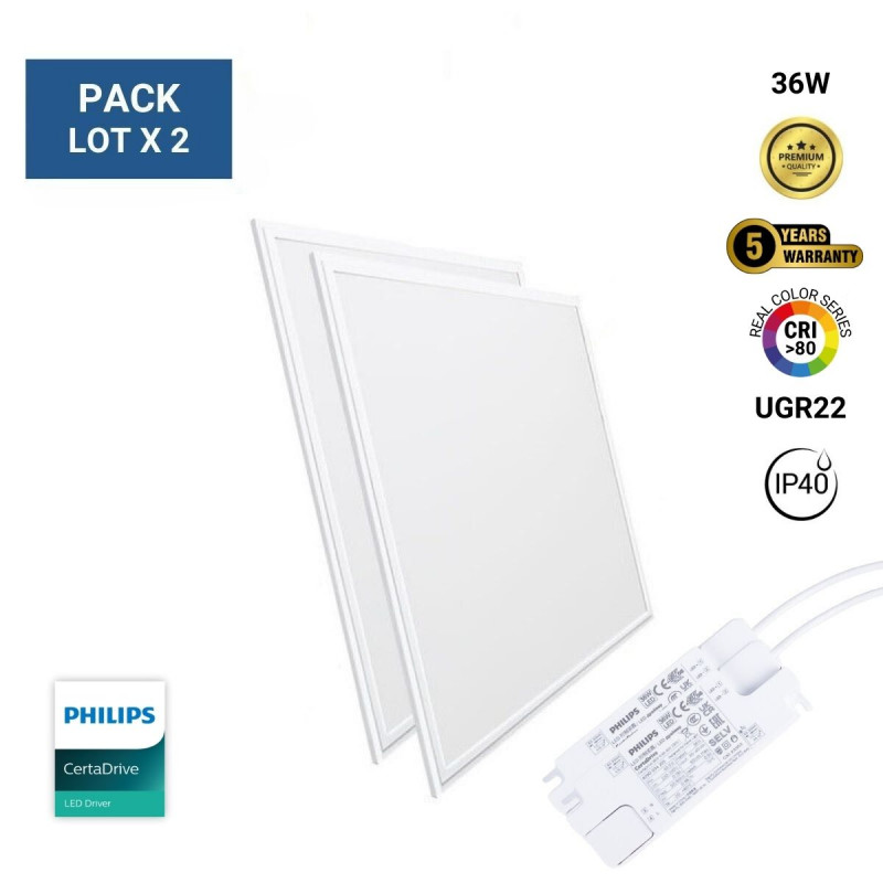 Recessed LED panel Backlight 60x60cm - 3800lm - Philips driver - 36W