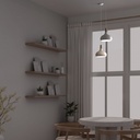 Metal and wood pendant lamp - "Loop"