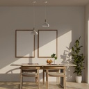 Metal and wood pendant lamp - "Loop"