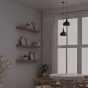 Metal and wood pendant lamp - "Loop"