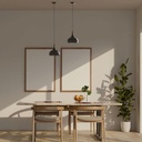 Metal and wood pendant lamp - "Loop"