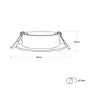 KIT x 10 - Tilting downlight ring silver color Ø90mm + Bulb GU10 5W + Socket GU10