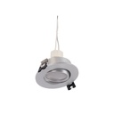KIT x 10 - Tilting downlight ring silver color Ø90mm + Bulb GU10 5W + Socket GU10