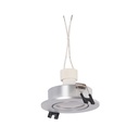 KIT x 10 - Tilting downlight ring silver color Ø90mm + Bulb GU10 5W + Socket GU10