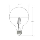 Decorative silver mirrored light bulb - E27 G125 - 6W - 3000K