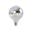 Decorative silver mirrored light bulb - E27 G125 - 6W - 3000K