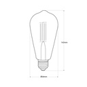 Decorative smoked light bulb "Smoky" - E27 ST64 - 4W - 3000K