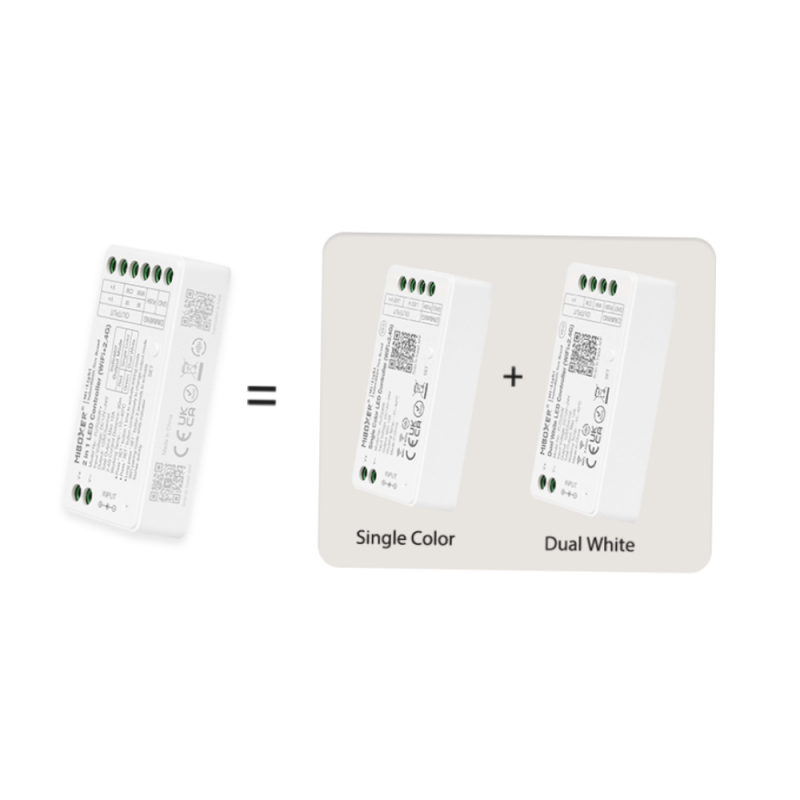 LED Strip Controller 2 in 1- Single colour - Dual white - 12/24V DC - 2.4G - WiFi - MiBoxer - FUT035W+