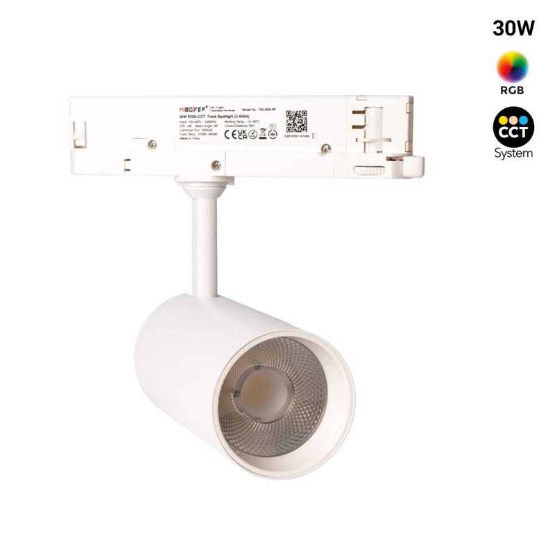 RGB + CCT three-phase LED track spotlight - 30W - Mi Light