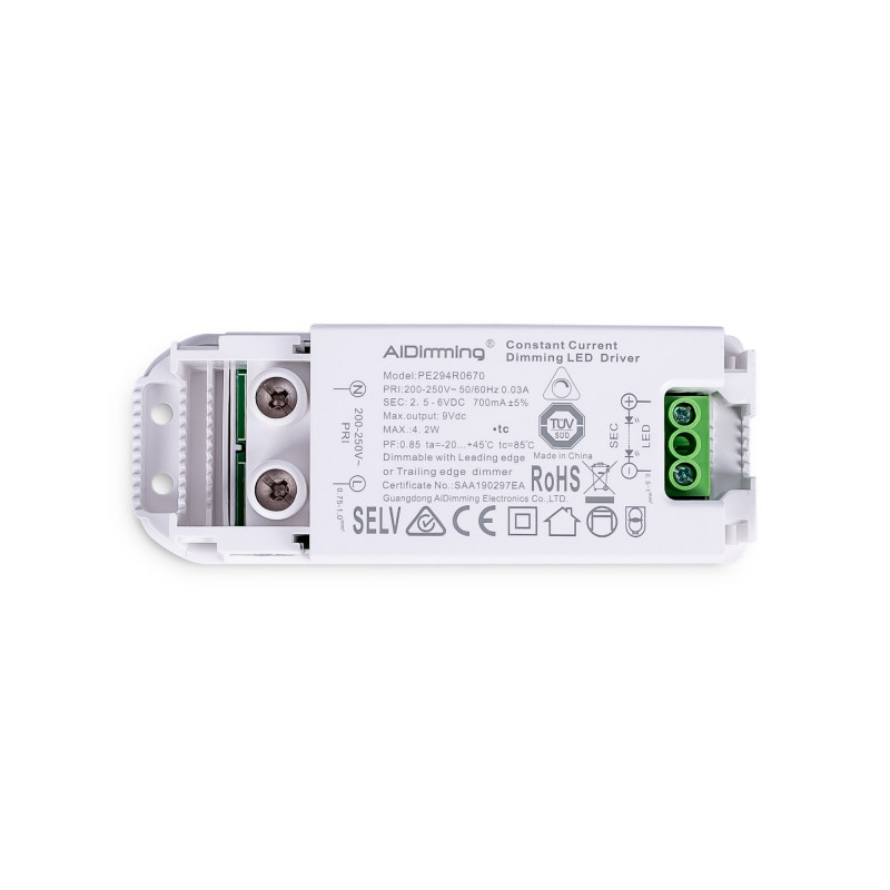 TRIAC dimmable driver - 2-6V DC - 700mA - 4.2W