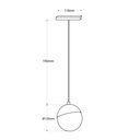 LED Sphere pendant lamp for 48V magnetic track - 6W - 2700K - CRI90 - Golden