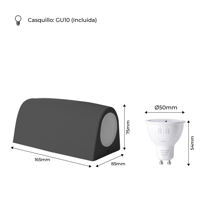 LED wall light up & down FUMAGALLI MARTA GU10 3.5W