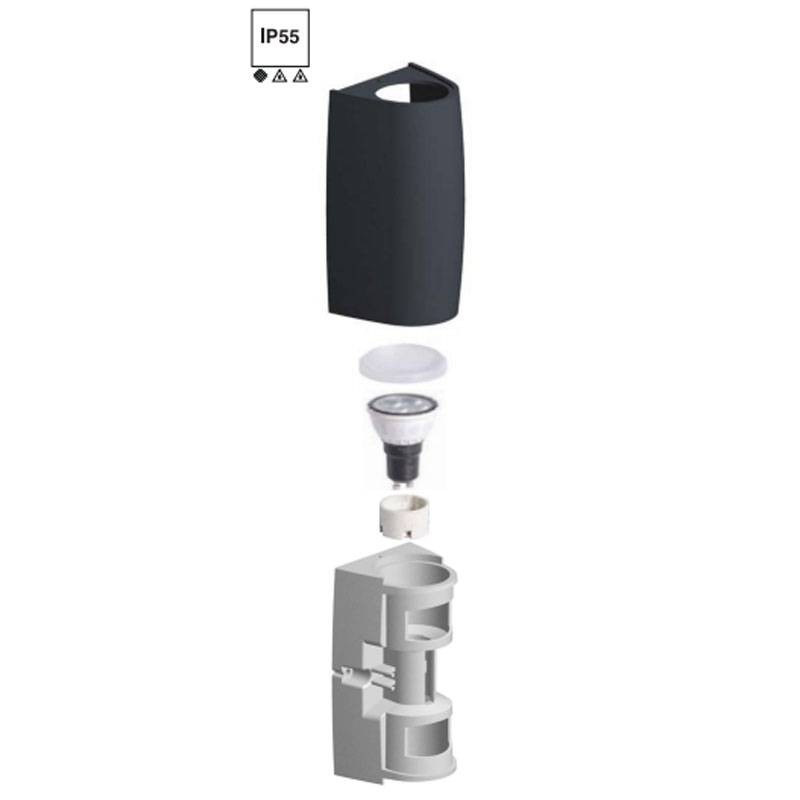 FUMAGALLI "Marta 90-1" wall lamp - GU10 - IP55 - 3,5W