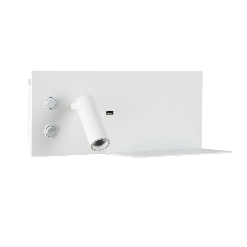 Wall reading light with USB port "Kerta" (right) - Double lighting - 3W+7W