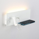 Wall reading light with USB port "Kerta" (right) - Double lighting - 3W+7W