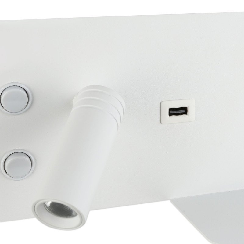 Wall reading light with USB port "Kerta" (right) - Double lighting - 3W+7W