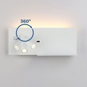 Wall reading light with USB port "Kerta" (right) - Double lighting - 3W+7W