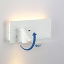 Wall reading light with USB port "Kerta" (right) - Double lighting - 3W+7W