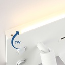 Wall reading light with USB port "Kerta" (right) - Double lighting - 3W+7W
