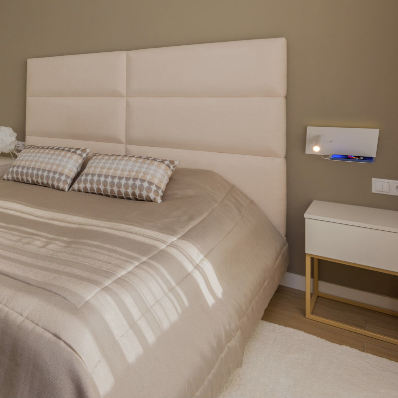 Wall reading light with USB port "Kerta" (right) - Double lighting - 3W+7W