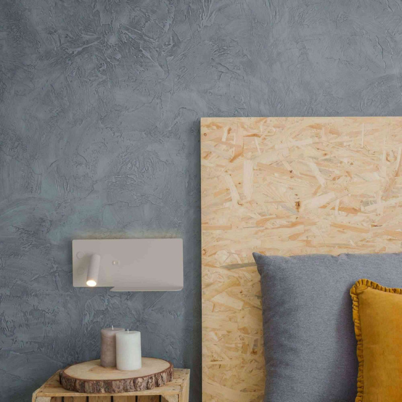 Wall reading light with USB port "Kerta" (right) - Double lighting - 3W+7W