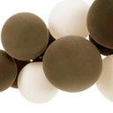 Acoustic horizontal pendant lamp "DRAC" - 4 luminous spheres and 8 sound absorbing spheres