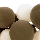Acoustic horizontal pendant lamp "DRAC" - 4 luminous spheres and 8 sound absorbing spheres