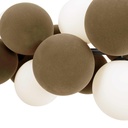 Acoustic horizontal pendant lamp "DRAC" - 4 luminous spheres and 8 sound absorbing spheres
