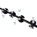 Acoustic horizontal pendant lamp "DRAC" - 4 luminous spheres and 8 sound absorbing spheres