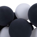 Acoustic horizontal pendant lamp "DRAC" - 4 luminous spheres and 8 sound absorbing spheres