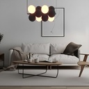 Acoustic horizontal pendant lamp "DRAC" - 4 luminous spheres and 8 sound absorbing spheres