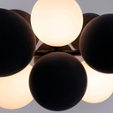 Acoustic horizontal pendant lamp "DRAC" - 4 luminous spheres and 8 sound absorbing spheres