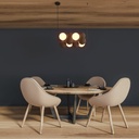 Acoustic horizontal pendant lamp "DRAC" - 4 luminous spheres and 8 sound absorbing spheres