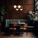 Acoustic horizontal pendant lamp "DRAC" - 4 luminous spheres and 8 sound absorbing spheres