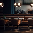 Acoustic horizontal pendant lamp "DRAC" - 4 luminous spheres and 8 sound absorbing spheres