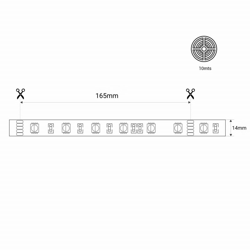 Outdoor solar LED strip with remote control - RGB / 2700K -  40W - 10 meters - IP65
