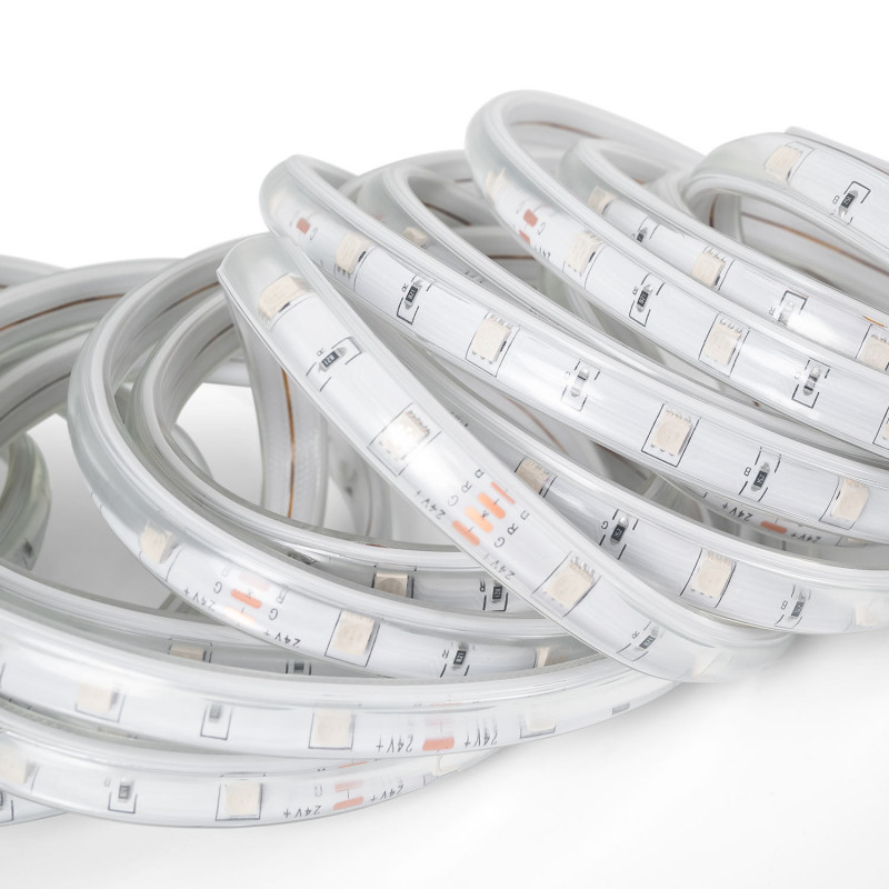 Outdoor solar LED strip with remote control - RGB / 2700K -  40W - 10 meters - IP65