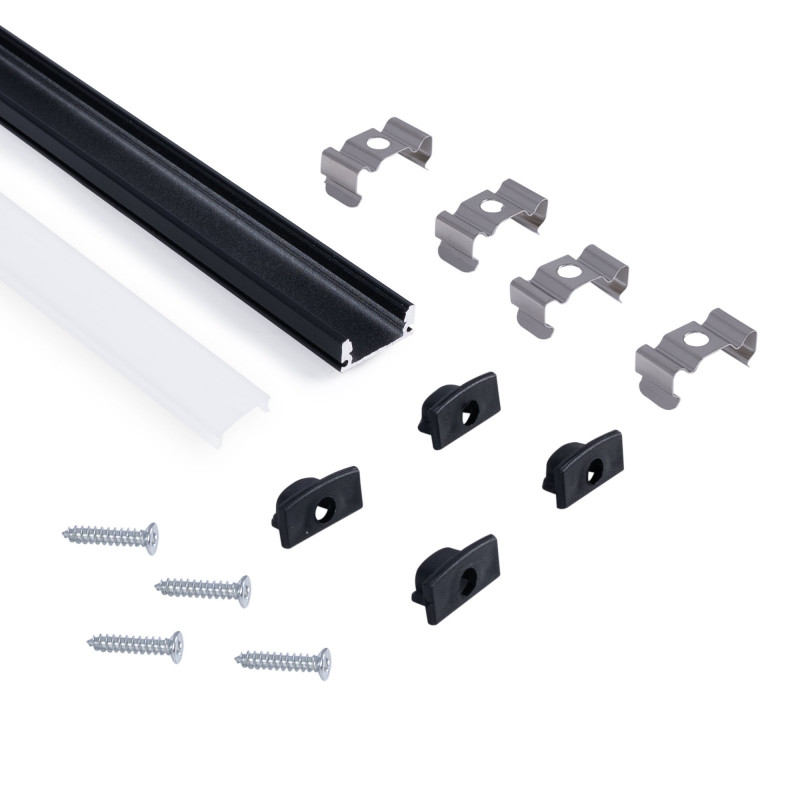 Profile for LED Strip - Surface Mounted - 17x8mm - Complete kit - 2 meters