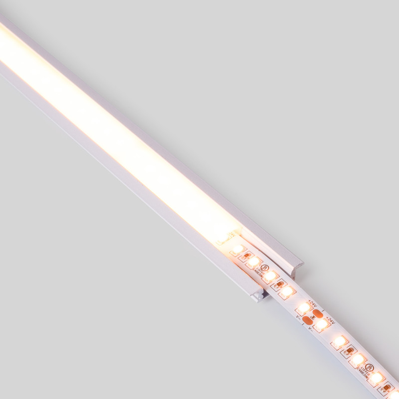 Recessed aluminium profile - Complete kit - 24,5 x 7mm - LED Strip up to 12 mm - 2 meters