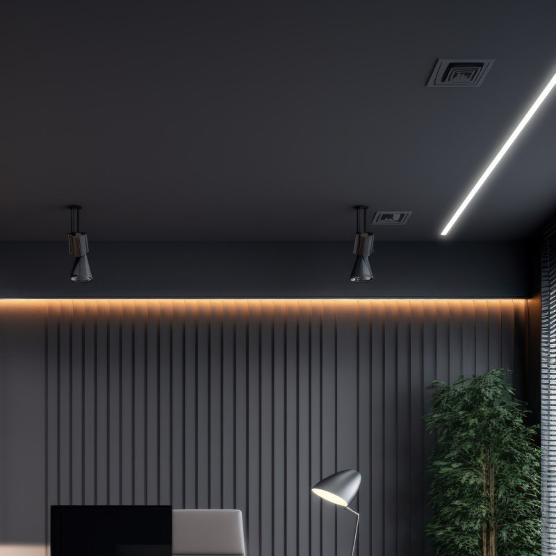 Aluminium corner profile - Complete kit - 15,8x15,8mm - LED Strip up to 10 mm - 2 meters