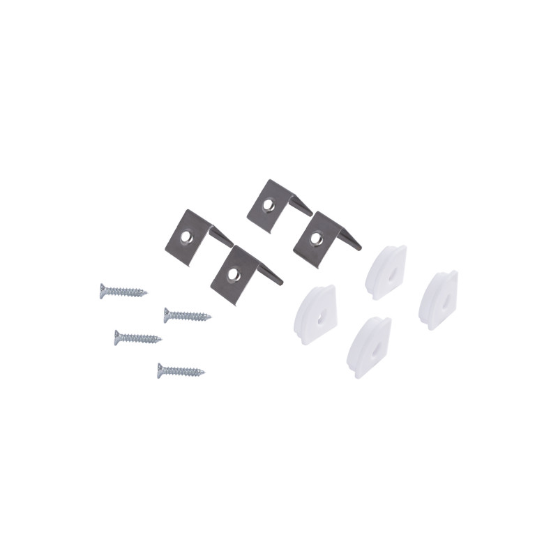 Aluminium corner profile - Complete kit - 15,8x15,8mm - LED Strip up to 10 mm - 2 meters