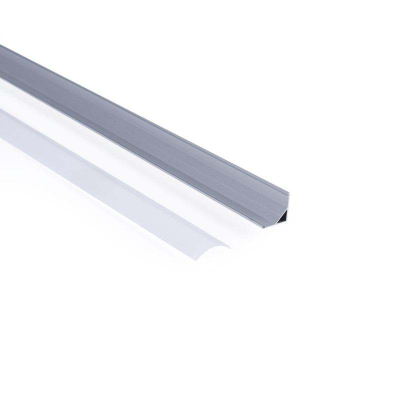Aluminium corner profile - Complete kit - 15,8x15,8mm - LED Strip up to 10 mm - 2 meters