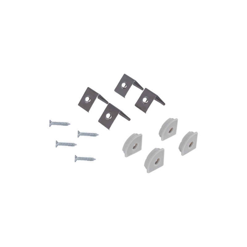 Aluminium corner profile - Complete kit - 15,8x15,8mm - LED Strip up to 10 mm - 2 meters
