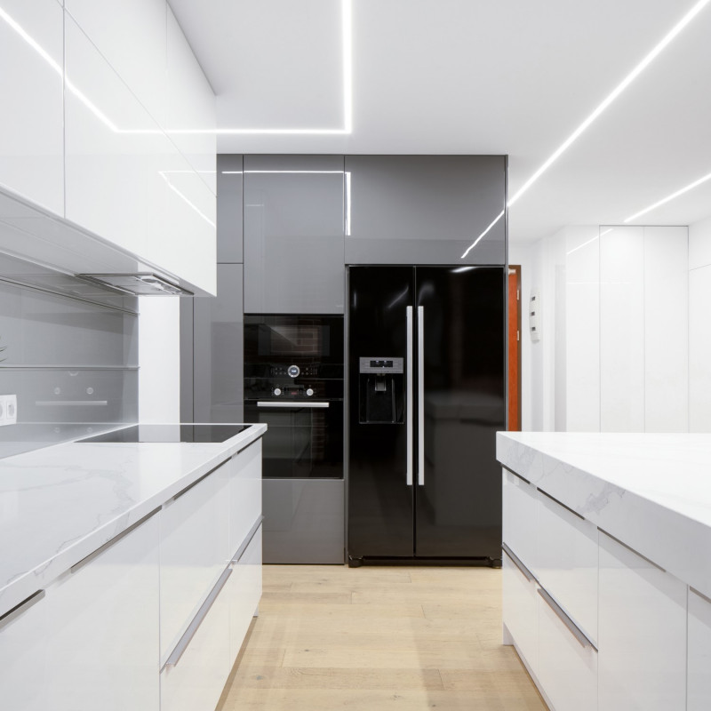Recessed aluminium profile - Complete kit - 25 x 14,5mm - LED strip up to 12 mm - 2 meters