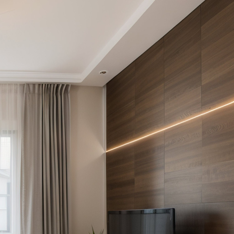 Recessed aluminium profile - Complete kit - 25 x 14,5mm - LED strip up to 12 mm - 2 meters