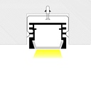 Recessed aluminium profile - Complete kit - 25 x 14,5mm - LED strip up to 12 mm - 2 meters