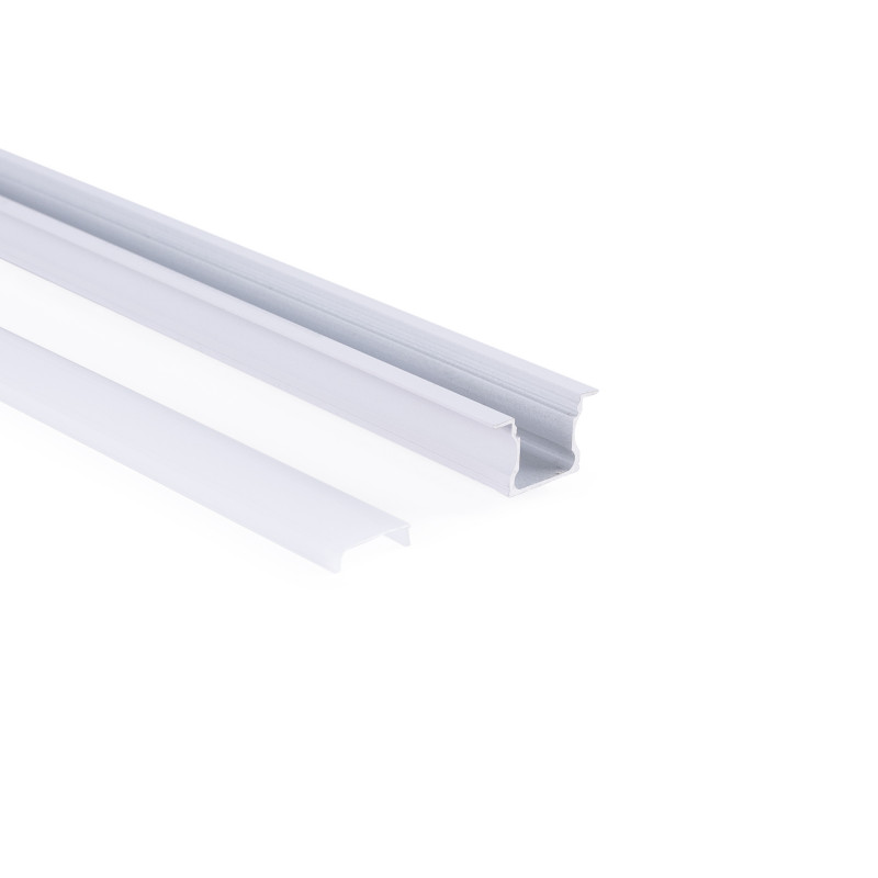Recessed aluminium profile - Complete kit - 25 x 14,5mm - LED strip up to 12 mm - 2 meters