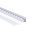 Recessed aluminium profile - Complete kit - 25 x 14,5mm - LED strip up to 12 mm - 2 meters